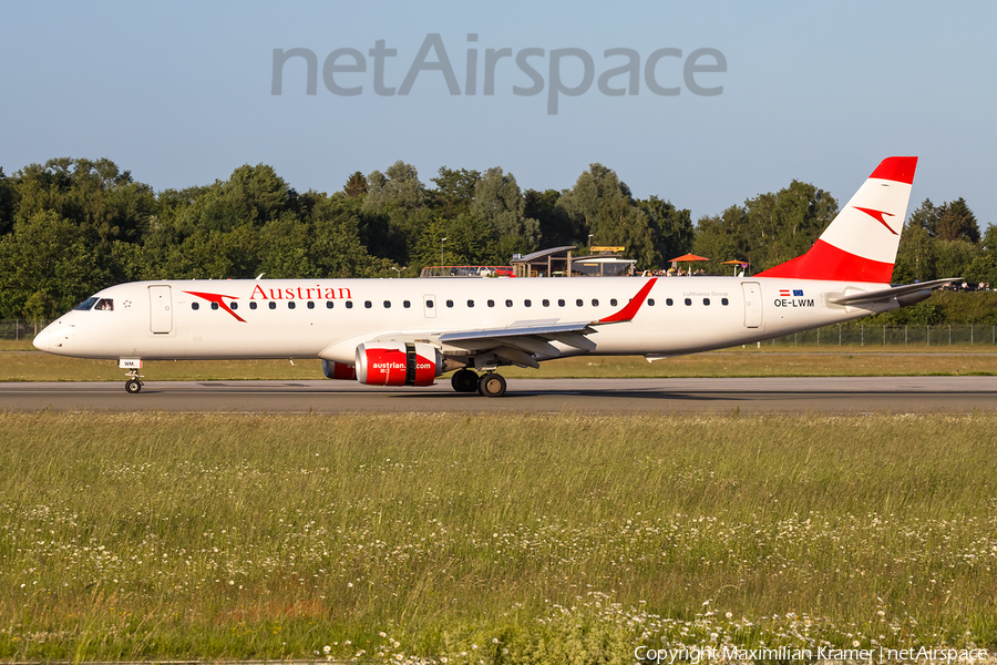 Austrian Airlines Embraer ERJ-195LR (ERJ-190-200LR) (OE-LWM) | Photo 521812