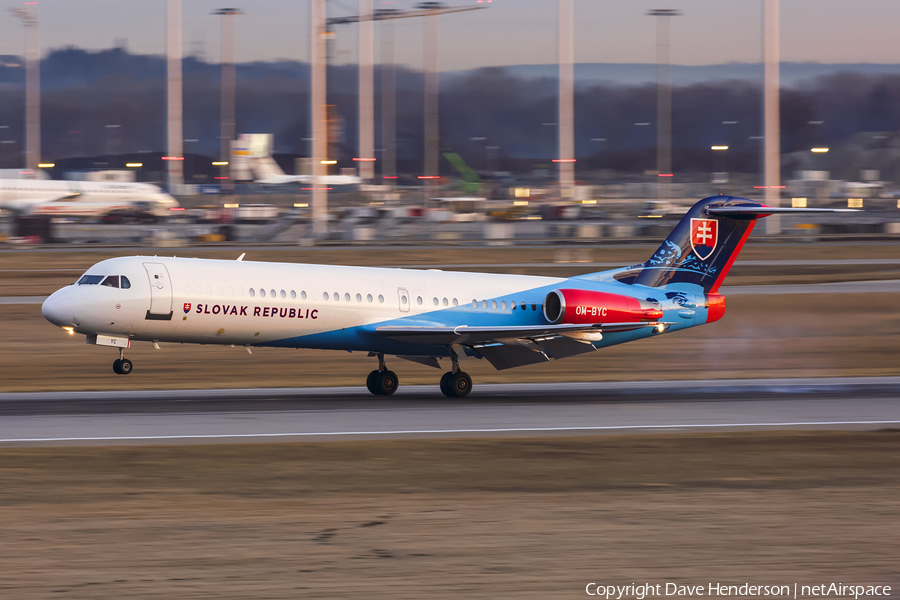 Slovak Government Flying Service Fokker 100 (OM-BYC) | Photo 374393