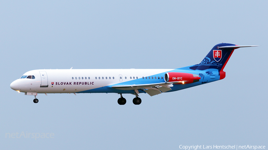 Slovak Government Flying Service Fokker 100 (OM-BYC) | Photo 133714