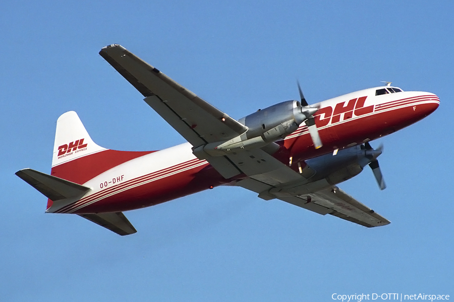 DHL (European Air Transport Brussels) Convair CV-580(F) (OO-DHF) | Photo 147670