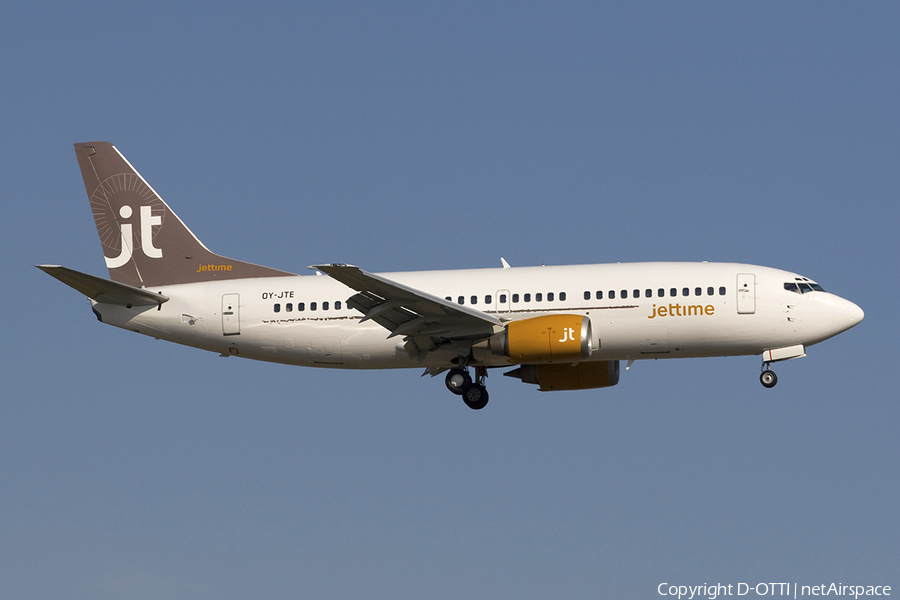 Jet Time Boeing 737-3L9 (OY-JTE) | Photo 276800