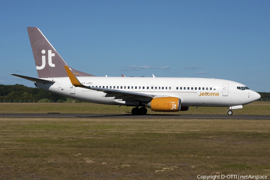 Jet Time Boeing 737-7L9 (OY-JTU) | Photo 413099