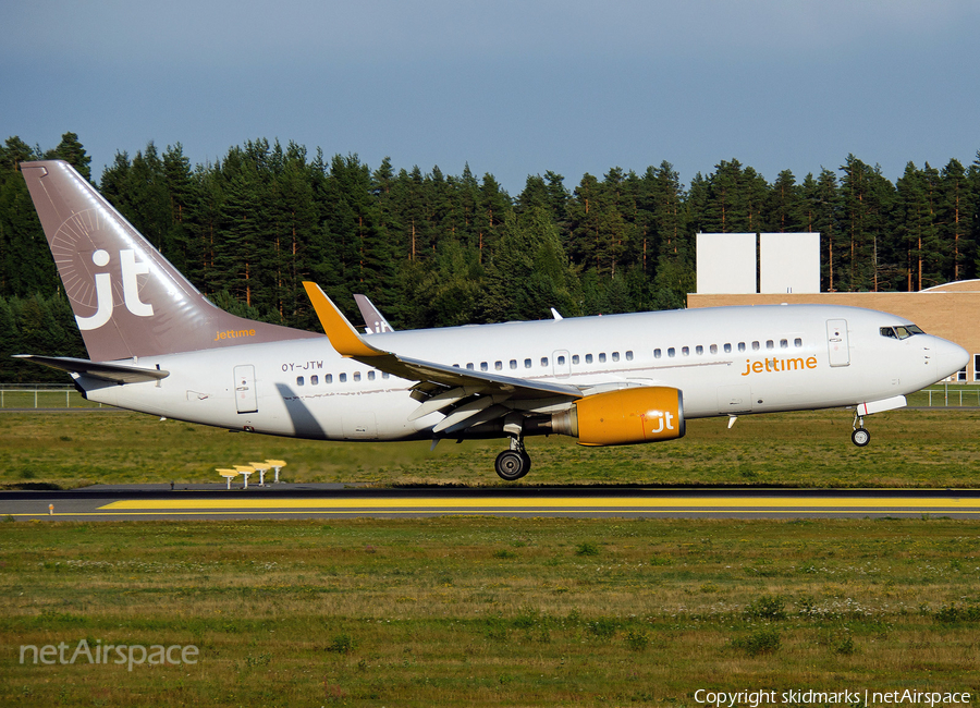 Jet Time Boeing 737-7L9 (OY-JTW) | Photo 54092
