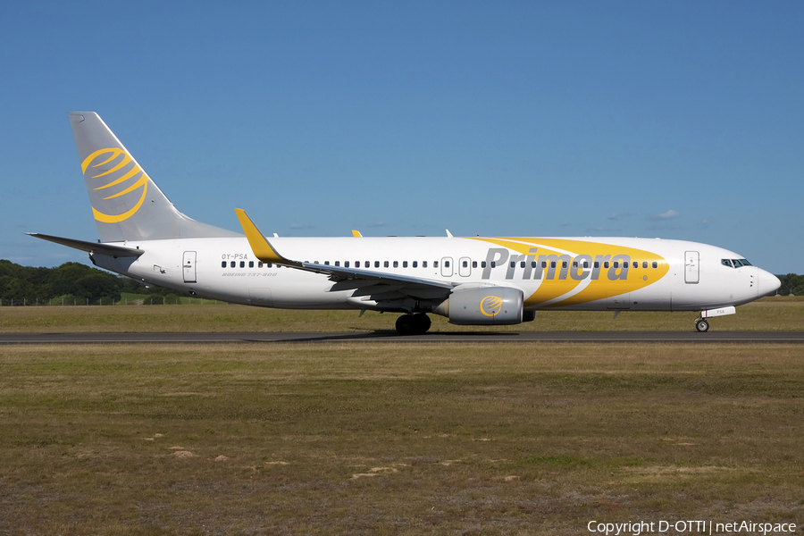 Primera Air Scandinavia Boeing 737-8Q8 (OY-PSA) | Photo 413095