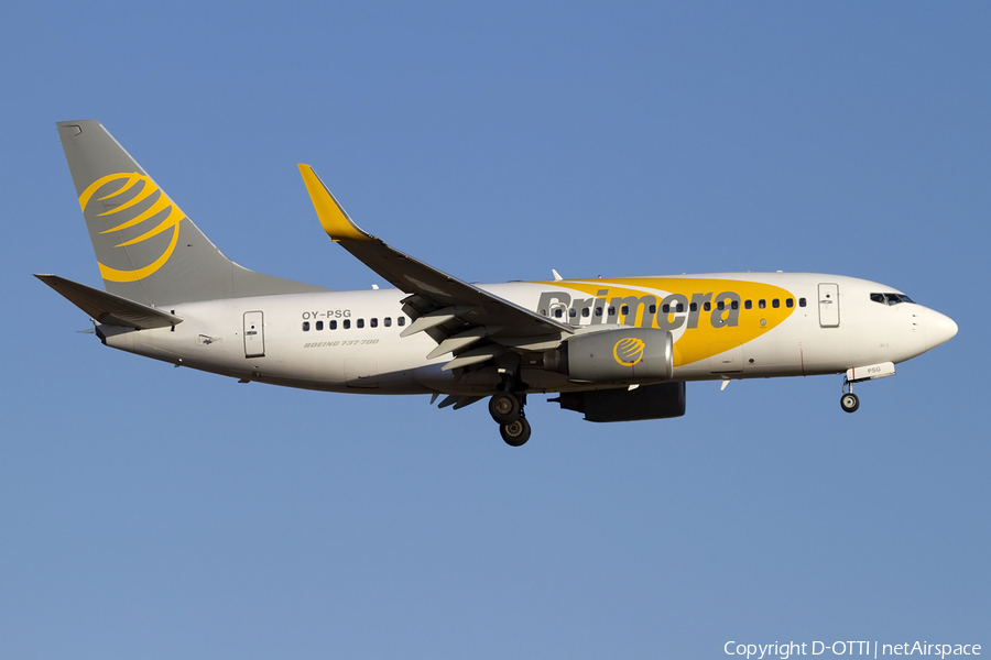 Primera Air Scandinavia Boeing 737-7BX (OY-PSG) | Photo 414285