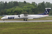 LOT Polish Airlines Bombardier DHC-8-402Q (OY-YBZ) at  Hamburg - Fuhlsbuettel (Helmut Schmidt), Germany