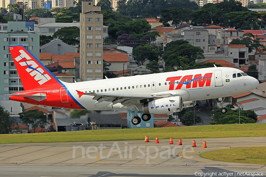 TAM Brazilian Airlines Airbus A319-132 (PT-MZD) | Photo 154517