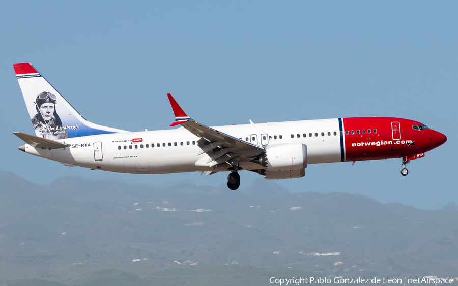 Norwegian Air Sweden Boeing 737-8 MAX (SE-RTA) | Photo 336852