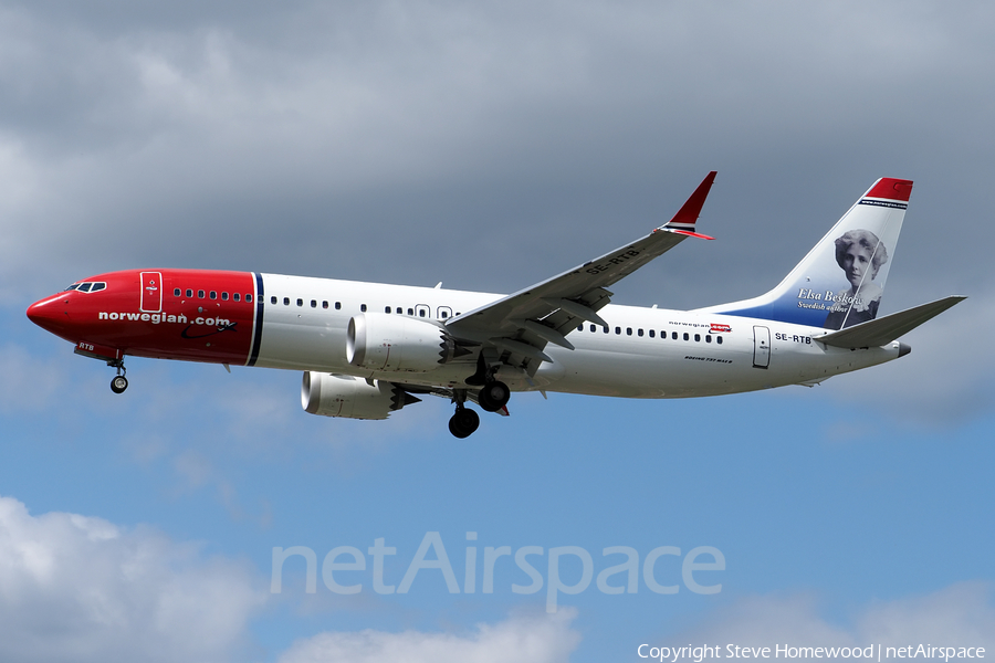 Norwegian Air Sweden Boeing 737-8 MAX (SE-RTB) | Photo 535347