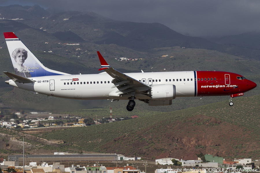 Norwegian Air Sweden Boeing 737-8 MAX (SE-RTB) | Photo 286517