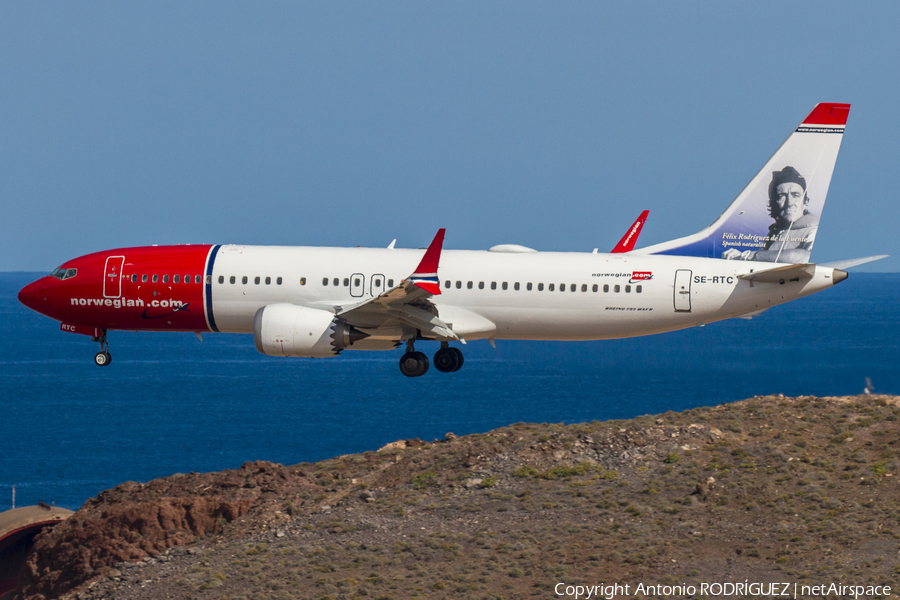 Norwegian Air Sweden Boeing 737-8 MAX (SE-RTC) | Photo 300252