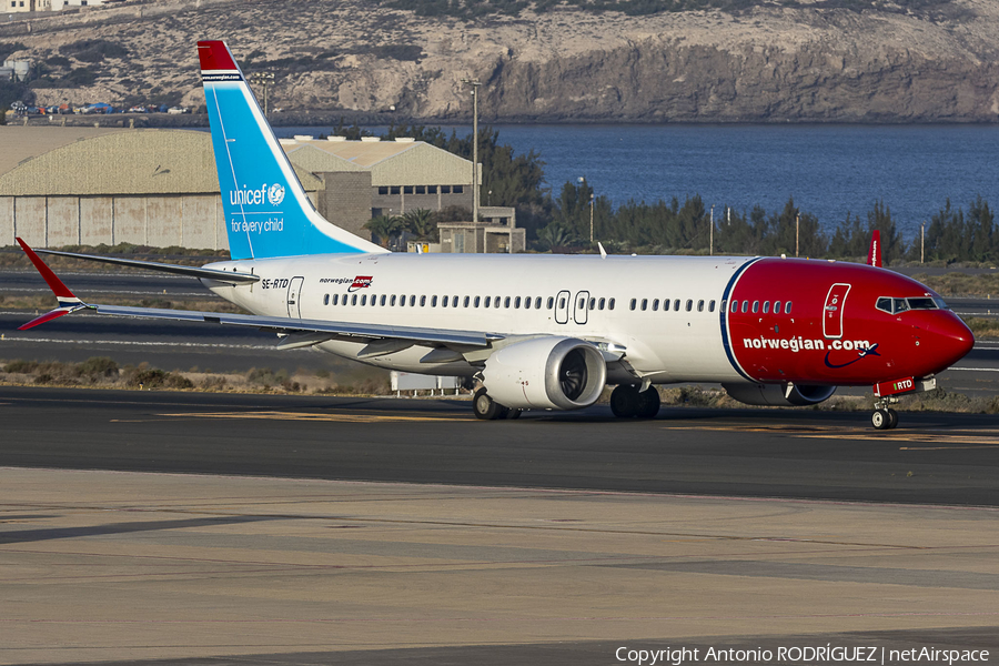 Norwegian Air Sweden Boeing 737-8 MAX (SE-RTD) | Photo 615809