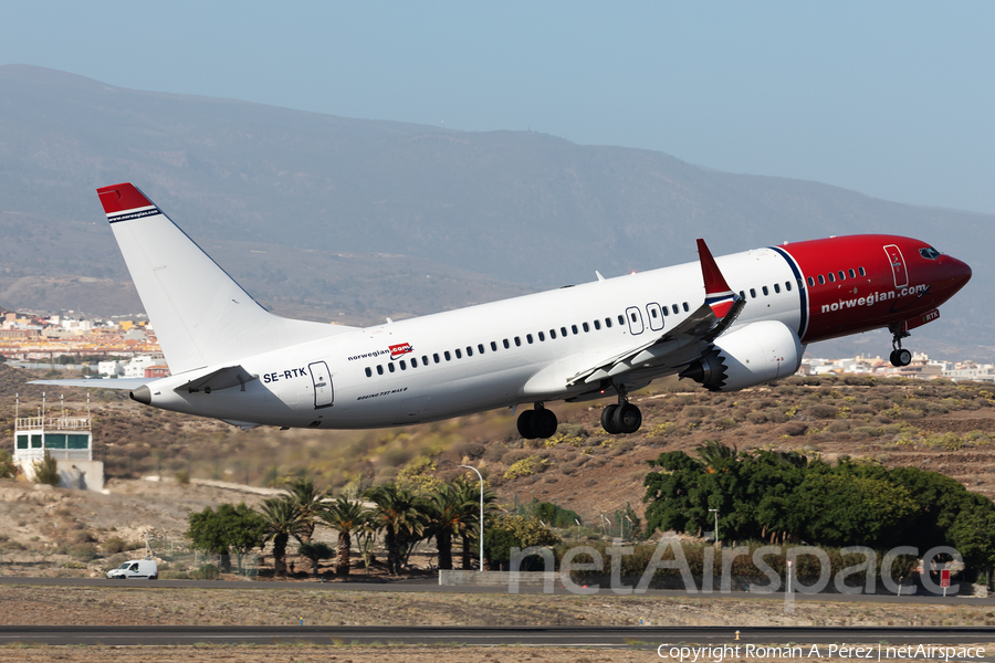 Norwegian Air Sweden Boeing 737-8 MAX (SE-RTK) | Photo 609985