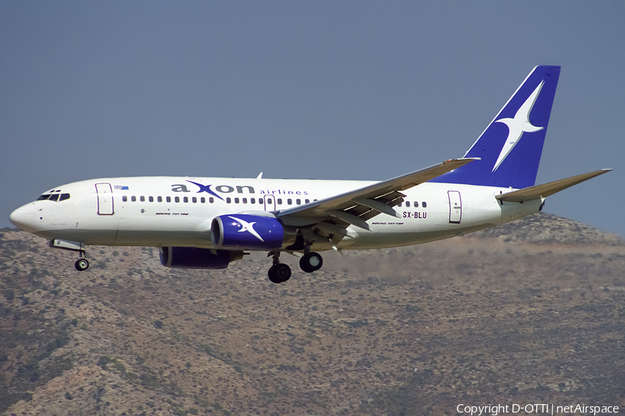 Axon Airlines Boeing 737-7K9 (SX-BLU) | Photo 508823