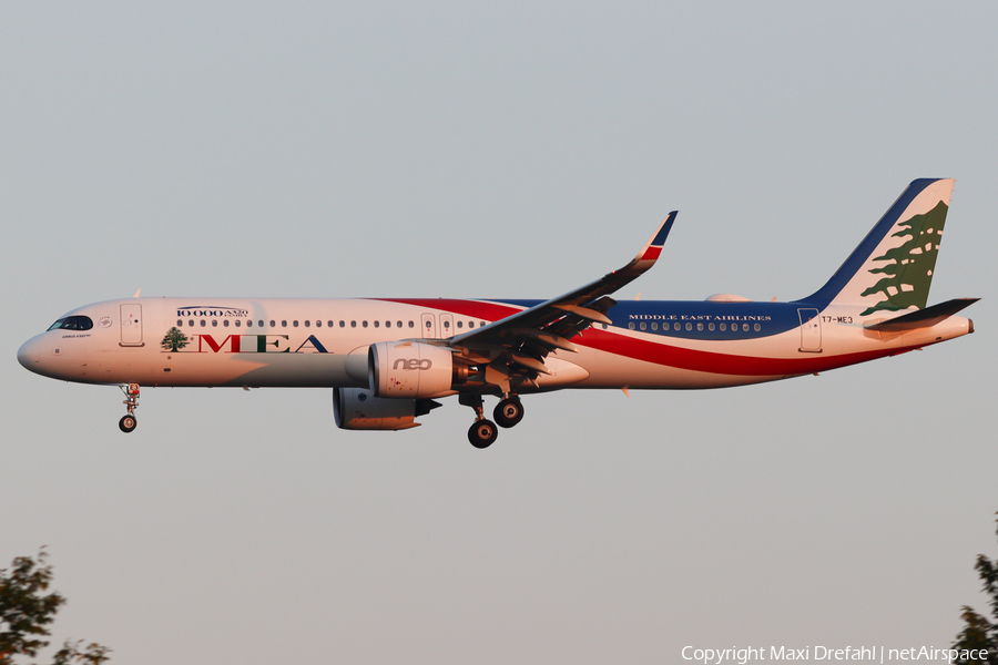 MEA - Middle East Airlines Airbus A321-271NX (T7-ME3) | Photo 502522