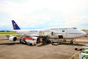 Saudi Arabian Airlines (Air Atlanta Icelandic) Boeing 747-428 (TF-AAK) at  Surabaya - Juanda International, Indonesia