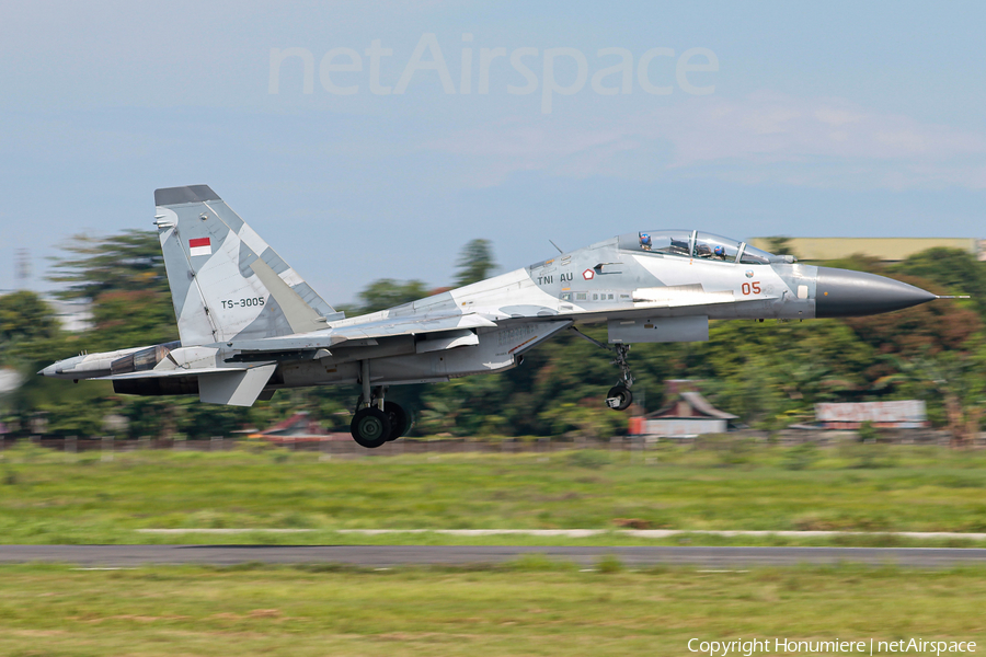 Indonesian Air Force (TNI-AU) Sukhoi Su-30MK2 Flanker-G (TS-3005) | Photo 476893