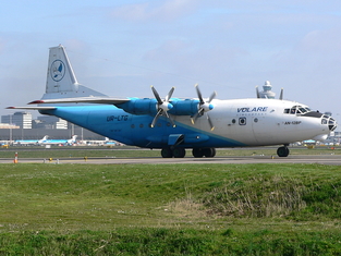 Volare Air Company Antonov An-12BP (UR-LTG) at  Amsterdam - Schiphol, Netherlands