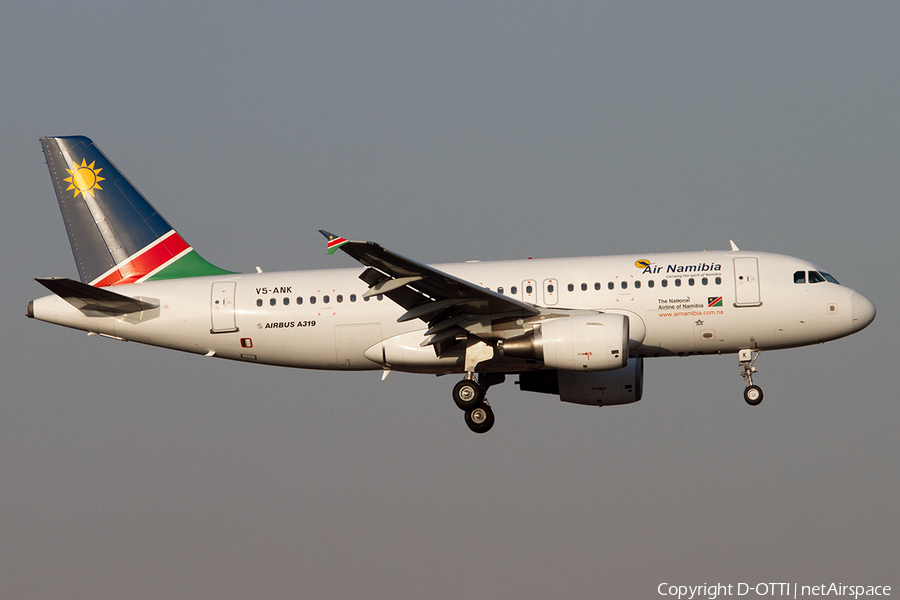 Air Namibia Airbus A319-112 (V5-ANK) | Photo 498975
