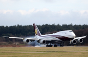 Qatar Amiri Flight Boeing 747-8ZV(BBJ) (VQ-BSK) at  Bournemouth - International (Hurn), United Kingdom