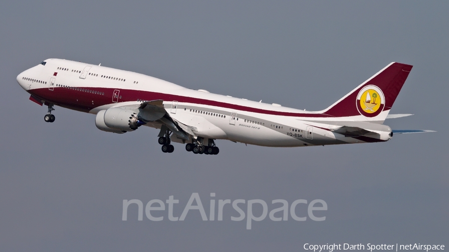 Qatar Amiri Flight Boeing 747-8ZV(BBJ) (VQ-BSK) | Photo 237977