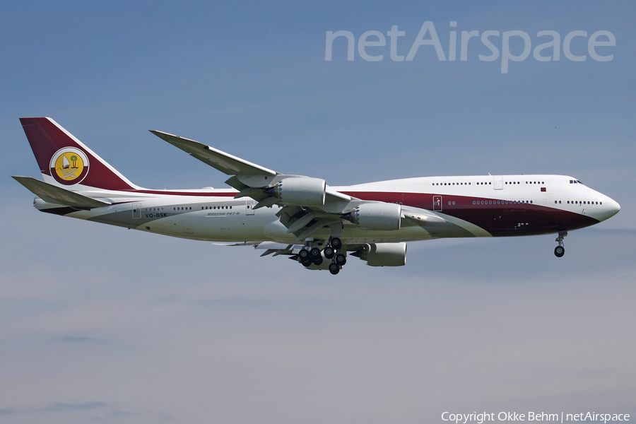 Qatar Amiri Flight Boeing 747-8ZV(BBJ) (VQ-BSK) | Photo 116330