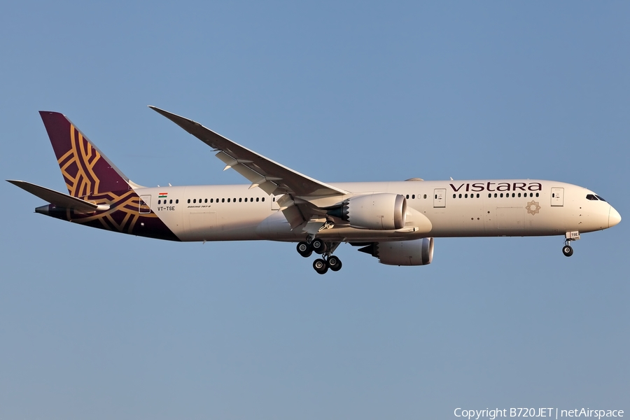 Vistara Boeing 787-9 Dreamliner (VT-TSE) | Photo 470559