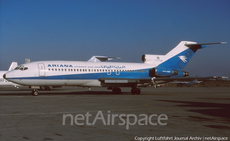 Ariana Afghan Airlines Boeing 727-155C (YA-FAW) | Photo 406769