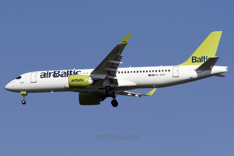 airBaltic Airbus A220-300 (YL-AAT) at  Warsaw - Frederic Chopin International, Poland