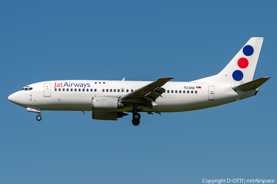 JAT Airways Boeing 737-3H9 (YU-AND) | Photo 303182