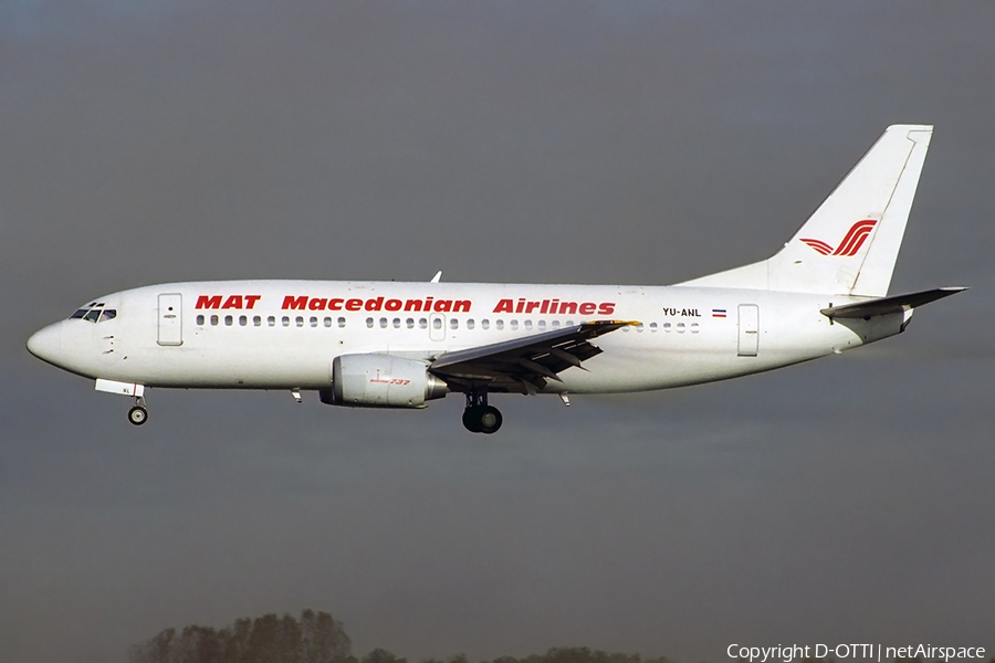 MAT - Macedonian Airlines Boeing 737-3H9 (YU-ANL) | Photo 284766