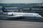 Montenegro Airlines Fokker 100 (YU-AOK) at  Frankfurt am Main, Germany