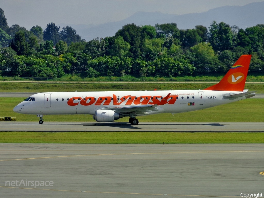 Conviasa Embraer ERJ-190AR (ERJ-190-100IGW) (YV2953) | Photo 38958