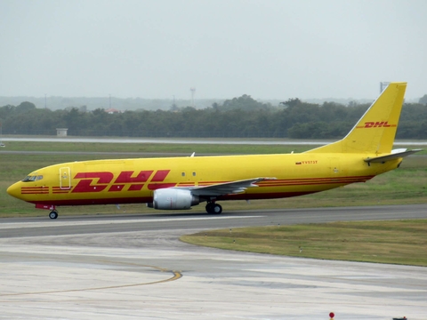 DHL (Vensecar Internacional) Boeing 737-4Q3(SF) (YV573T) at  Santo Domingo - Las Americas-JFPG International, Dominican Republic