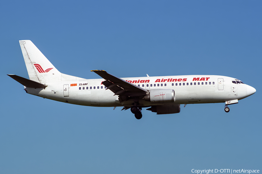 MAT - Macedonian Airlines Boeing 737-3H9 (Z3-ARF) | Photo 394782