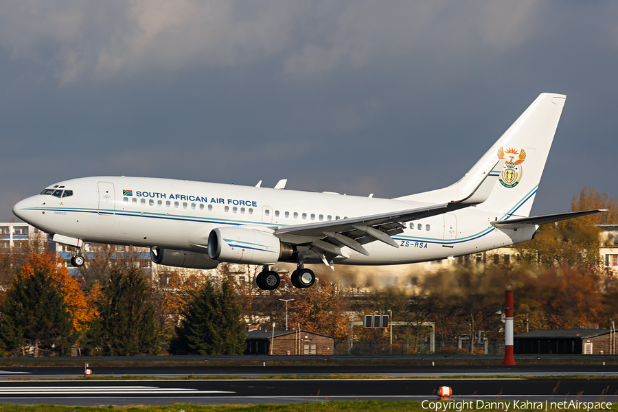 South African Air Force Boeing 737-7ED(BBJ) (ZS-RSA) | Photo 90577