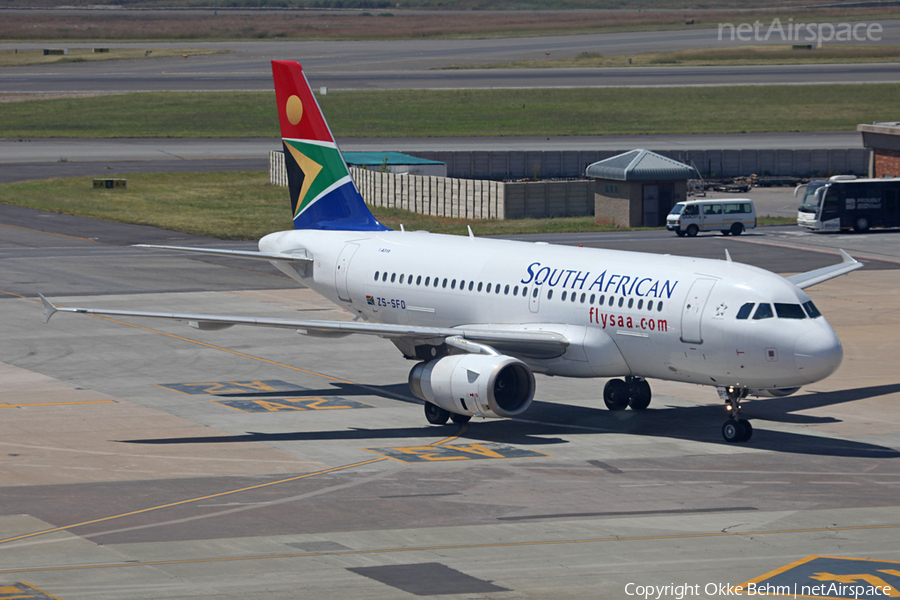 South African Airways Airbus A319-131 (ZS-SFD) | Photo 52402