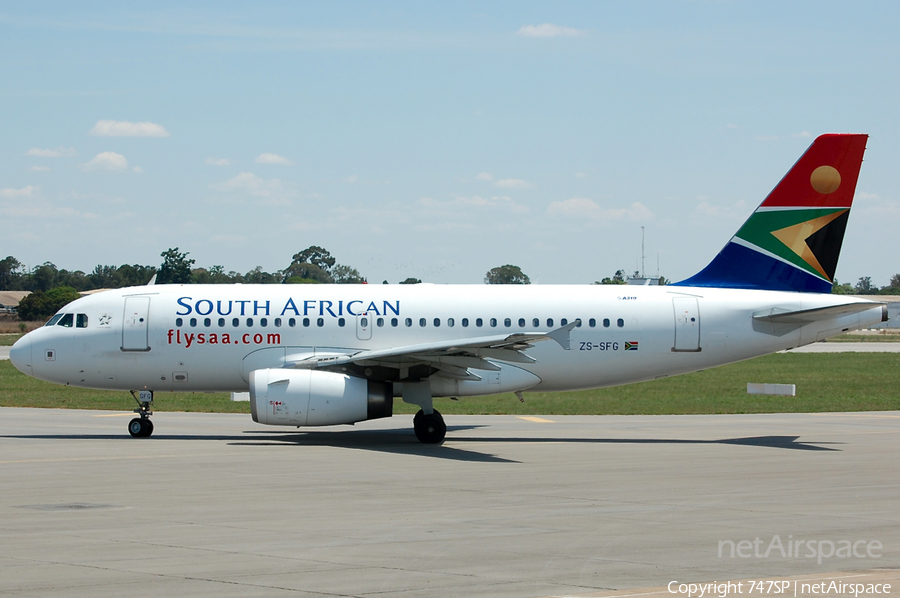 South African Airways Airbus A319-131 (ZS-SFG) | Photo 49434