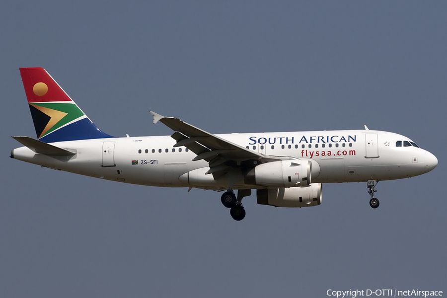 South African Airways Airbus A319-131 (ZS-SFI) | Photo 248133
