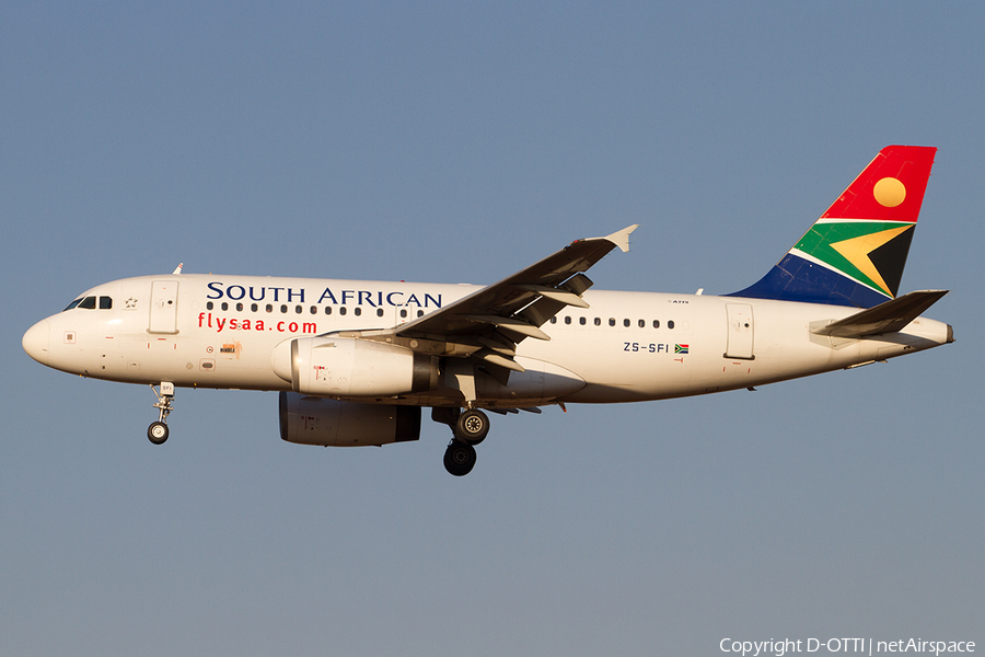 South African Airways Airbus A319-131 (ZS-SFI) | Photo 501446