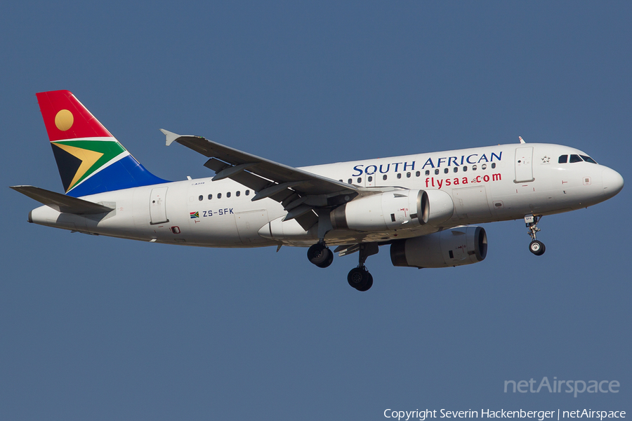 South African Airways Airbus A319-131 (ZS-SFK) | Photo 198512
