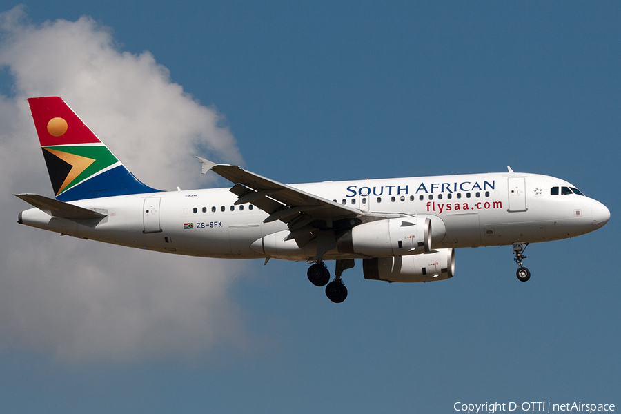 South African Airways Airbus A319-131 (ZS-SFK) | Photo 246208