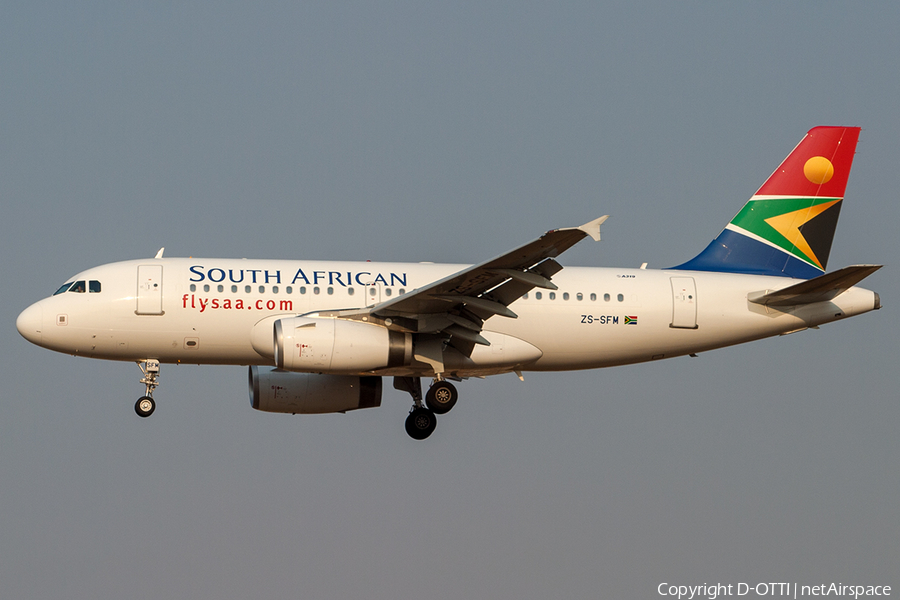 South African Airways Airbus A319-131 (ZS-SFM) | Photo 205456