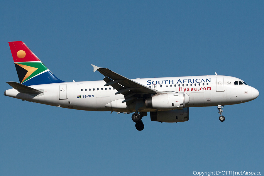 South African Airways Airbus A319-131 (ZS-SFN) | Photo 246098