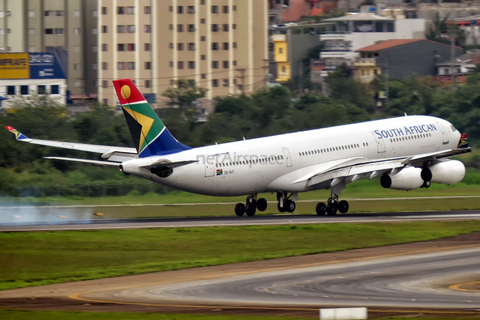 South African Airways Airbus A340-212 (ZS-SLF) at  Sao Paulo - Guarulhos - Andre Franco Montoro (Cumbica), Brazil