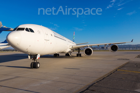 South African Airways Airbus A340-642 (ZS-SNE) at  San Bernadino - International, United States