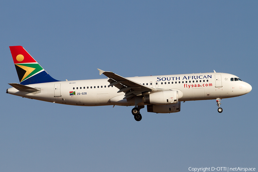 South African Airways Airbus A320-232 (ZS-SZB) | Photo 498034