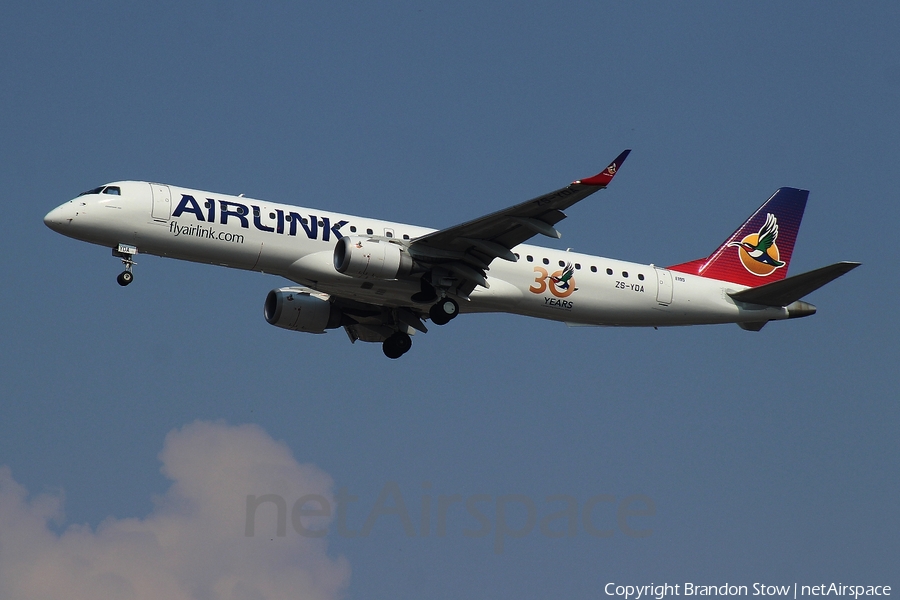 Airlink Embraer ERJ-195LR (ERJ-190-200LR) (ZS-YDA) | Photo 532384